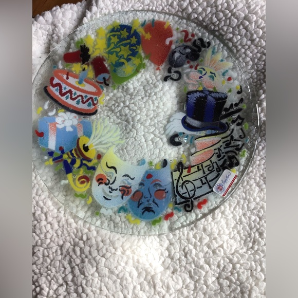 NWOT Rare Collector’s Stunning Celebrations Peggy Karr Glass Plate - Picture 1 of 2